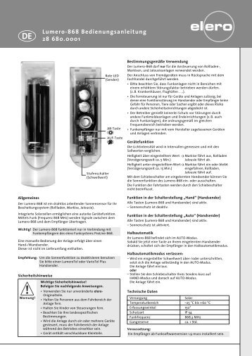 Bedienungsanleitung Lumero-868