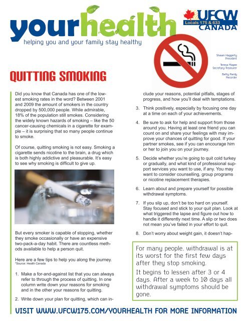 QUITTING SMOKING - UFCW 175 & 633