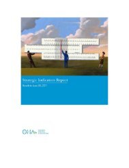 Strategic Indicators Report: Results - Ontario Hospital Association