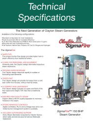 Technical Specifications - Clayton Industries