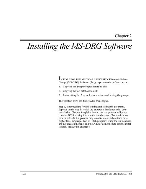 (MS-DRG) Software - National Technical Information Service