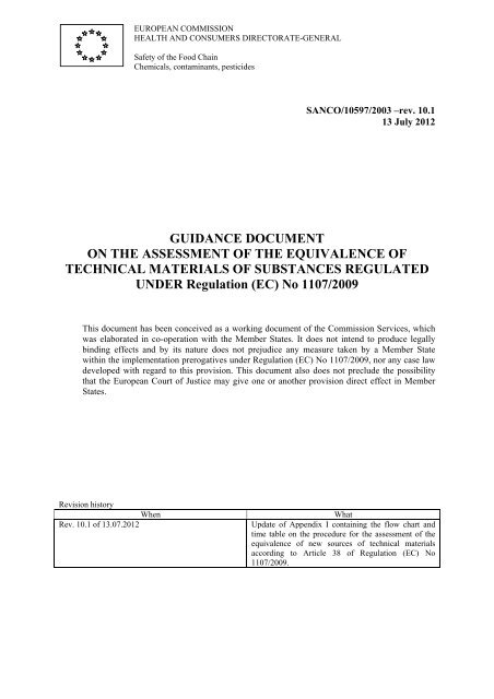 Assessment of the Equivalence of Technical Materials - European ...