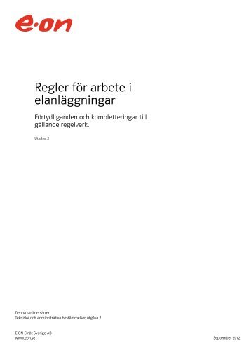 Regler fÃ¶r arbete i elanlÃ¤ggningar - E-on