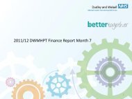 Finance Report - Dudley and Walsall - Mental Health Partnership