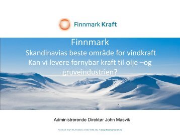 John Masvik, Finnmark Kraft - Energi Norge