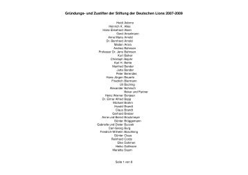 Stifter 2007-2009 - Stiftung der Deutschen Lions