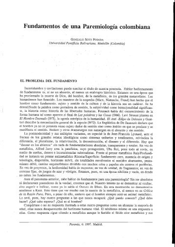 Fundamentos de una ParemiologÃ­a colombiana - Paremia.org