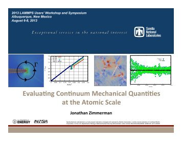 Evaluating Continuum Mechanical Quantities at the ... - Lammps