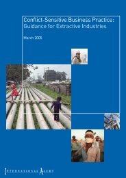 Conflict-Sensitive Business Practice: Guidance for Extractive Industries
