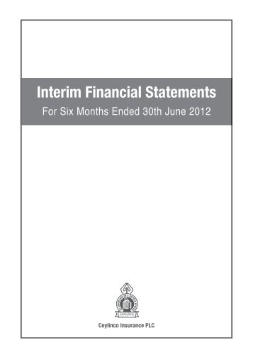 Interim Financial Statements - Colombo Stock Exchange