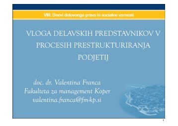 VLOGA DELAVSKIH PREDSTAVNIKOV V PROCESIH ... - Planet GV