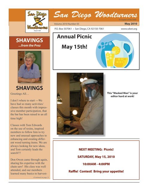 Annual Picnic May 15th! - San Diego Woodturners