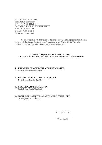 013-01/05-02-18 Ur.br. 2167/0 - Istarska Å¾upanija