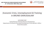 Economic Crisis, Unemployment & Training in BRUNEI ...