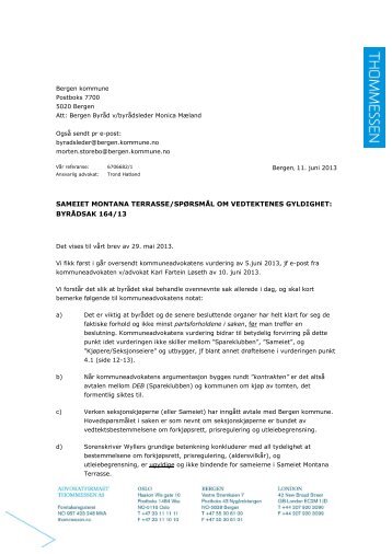 SAMEIET MONTANA TERRASSE/SPØRSMÅL ... - Bergen kommune