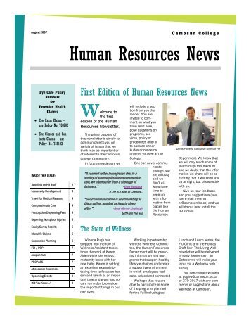 Human Resources News - Camosun College