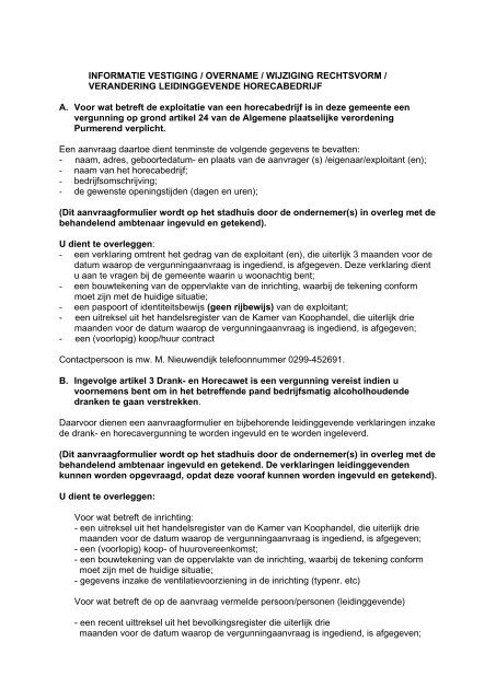 aan aanvrager uit te delen - Gemeente Purmerend