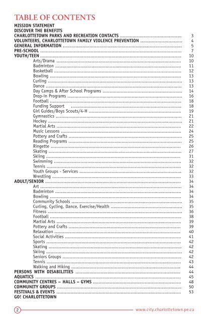 Program Brochure - City of Charlottetown