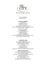 Menu per banchetti - Hotel Villa San Carlo Borromeo