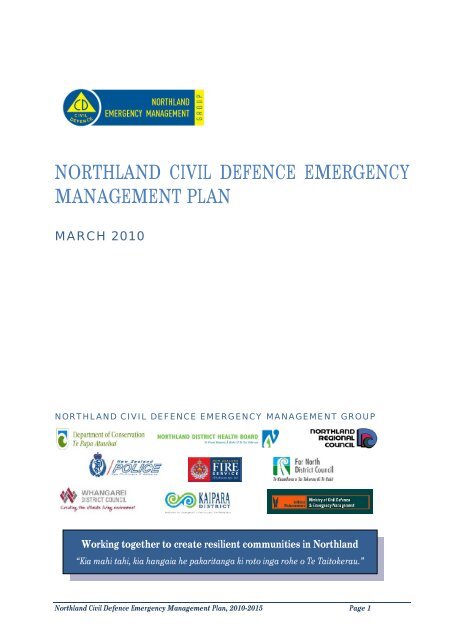 Northland Civil Defence Emergency Management Plan, 2010