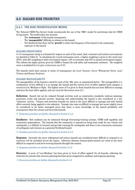 Northland Civil Defence Emergency Management Plan, 2010