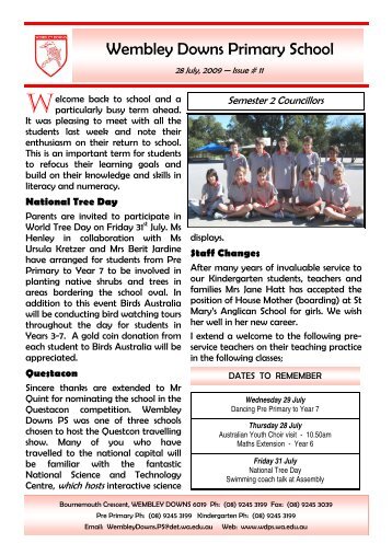 WDPS Newsletter 11 - 28 July - Wembley Downs Primary School