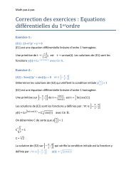 Correction des exercices pour l'ordre 1