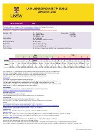 LAW UNDERGRADUATE TIMETABLE - UNSW Law