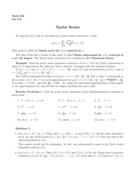 Taylor Series