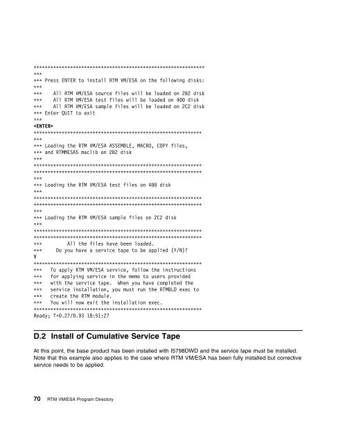 Program Directory for Realtime Monitor VM/ESA - z/VM - IBM