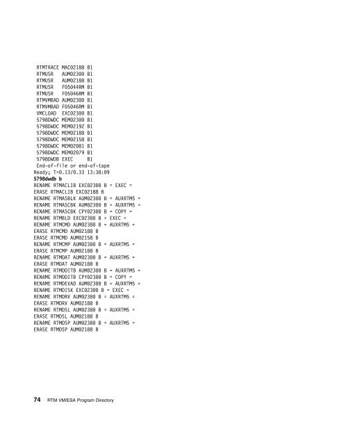 Program Directory for Realtime Monitor VM/ESA - z/VM - IBM