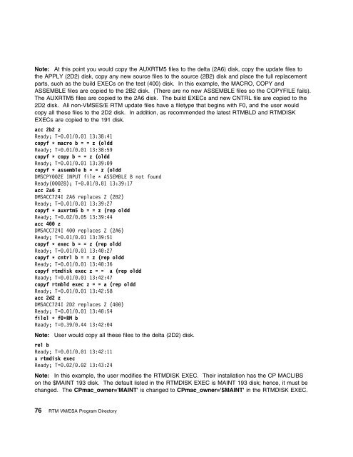 Program Directory for Realtime Monitor VM/ESA - z/VM - IBM