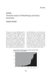 GIVING Thematic Issues in Philanthropy and Social Innovation
