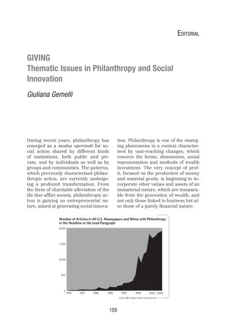GIVING Thematic Issues in Philanthropy and Social Innovation