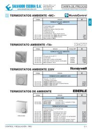 Tarifa de Precios - Control y Regulacion Frio - Salvador Escoda SA