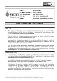 basic command unit configuration - Nottinghamshire Police Authority