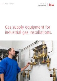 Gas supply equipment for industrial gas installations. - Aga