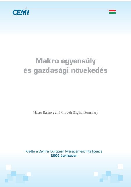 Makro egyensúly és gazdasági növekedés - CEMI