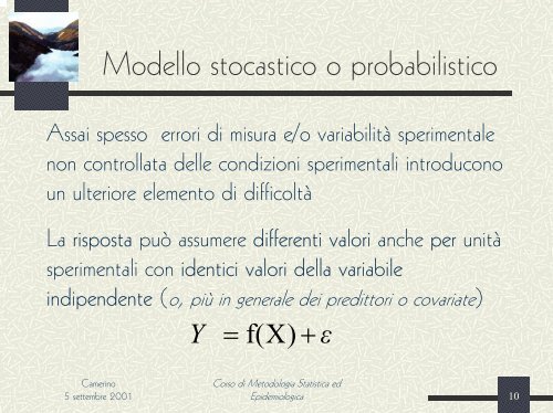 La Regressione Lineare Semplice - UniversitÃ  degli Studi di Perugia