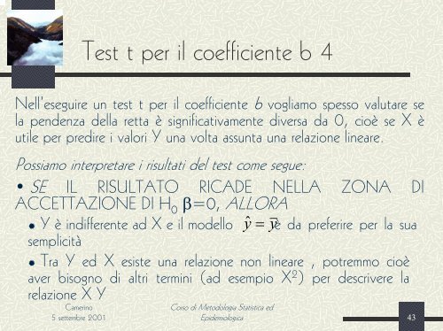 La Regressione Lineare Semplice - UniversitÃ  degli Studi di Perugia