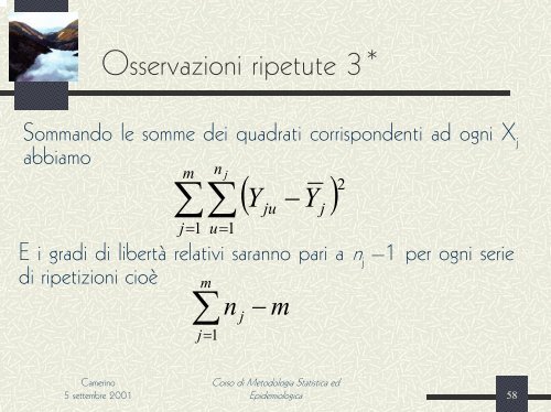 La Regressione Lineare Semplice - UniversitÃ  degli Studi di Perugia