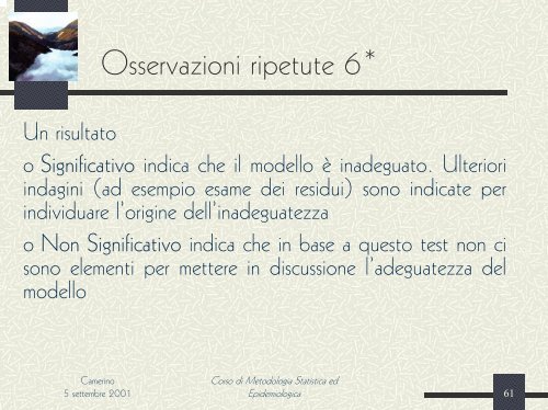 La Regressione Lineare Semplice - UniversitÃ  degli Studi di Perugia