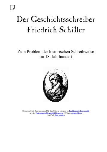 Der Geschichtsschreiber Friedrich Schiller - BEHN