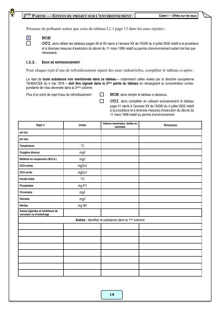 Exemple de formulaire de demande de permis d'environnement de ...