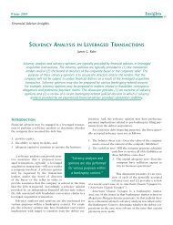 Solvency Analysis in Leveraged Transactions - Willamette ...