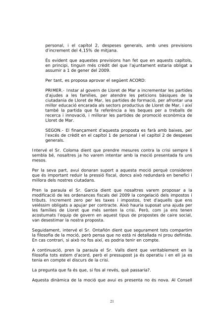 03. 2009-0309-PLE.pdf - Ajuntament de Lloret de Mar
