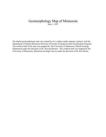 Geomorphology Map of Minnesota - University of Minnesota