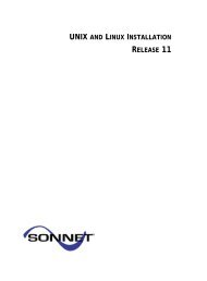 UNIX AND LINUX INSTALLATION RELEASE 11 - Sonnet Software