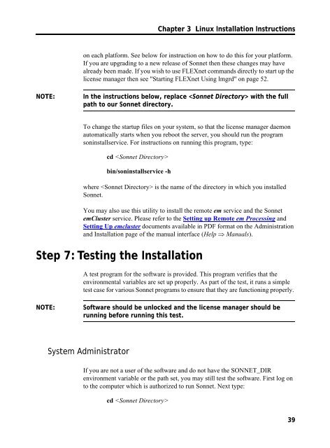 UNIX AND LINUX INSTALLATION RELEASE 11 - Sonnet Software