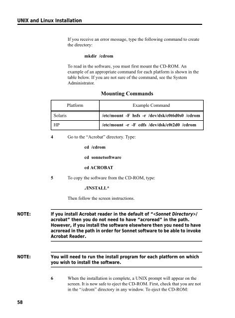 UNIX AND LINUX INSTALLATION RELEASE 11 - Sonnet Software